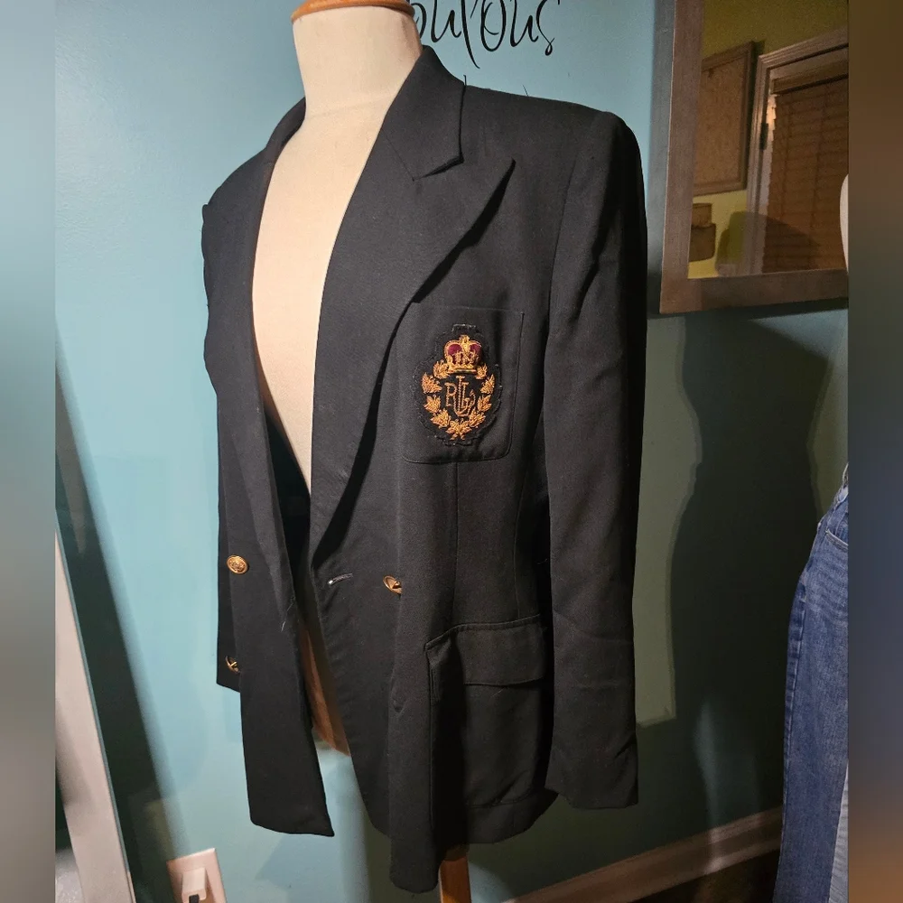 Classic Vintage Ralph Lauren Double-Breasted Crest Blazer